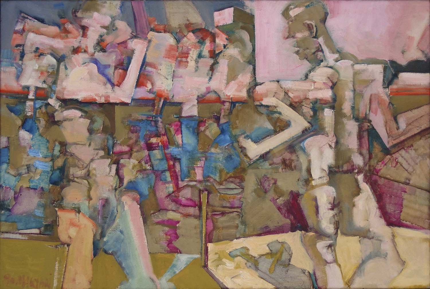 1990 Vizparti jelenet 40 x 60 olaj vászon