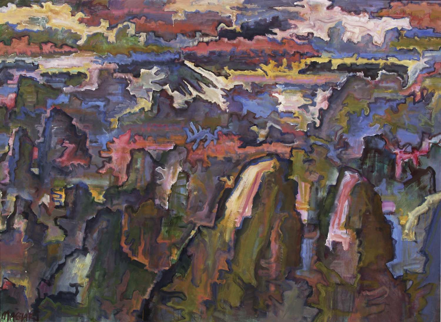 2005 Felhők dombok 155 x 200 olaj vászon