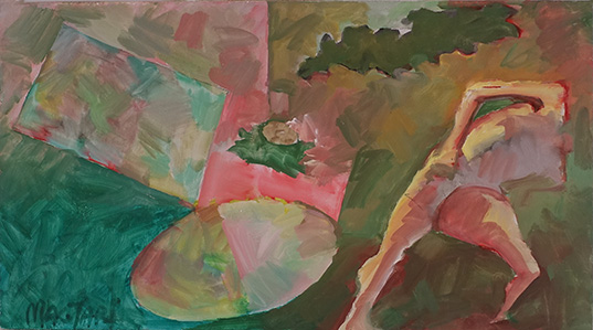 2012 Villanyvilágította táj - 2  22.5 x 40  olaj farost
